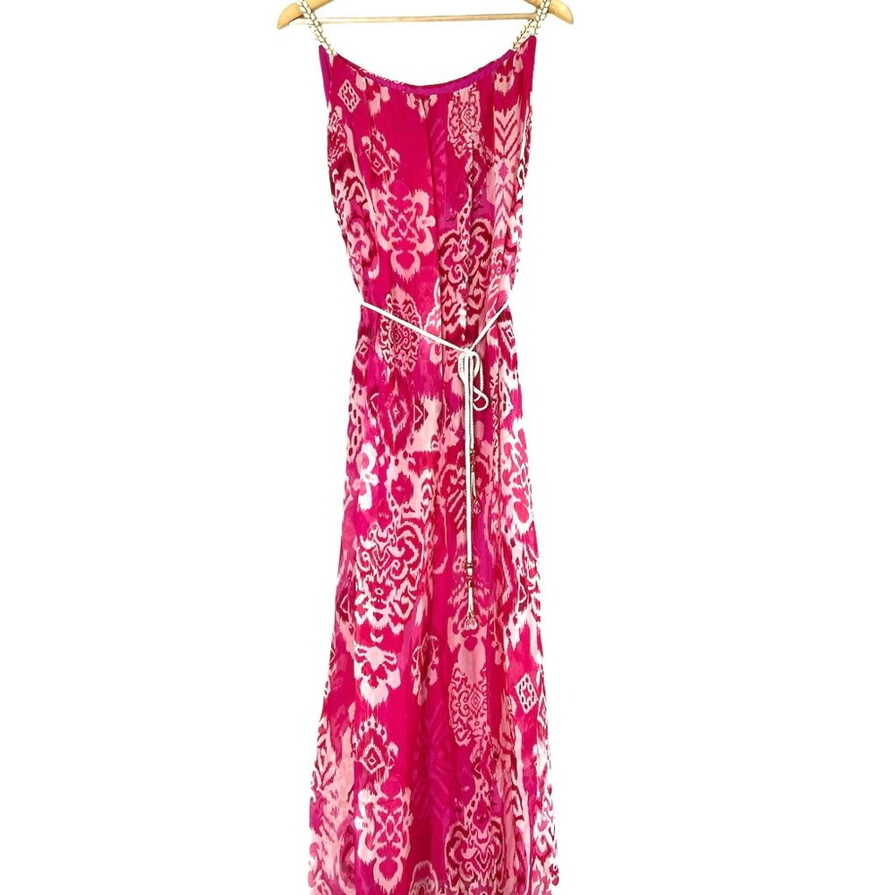 Rosemarine Italy long dress. size XL  COLOR Pink.-Ivory - Picture 5 of 9